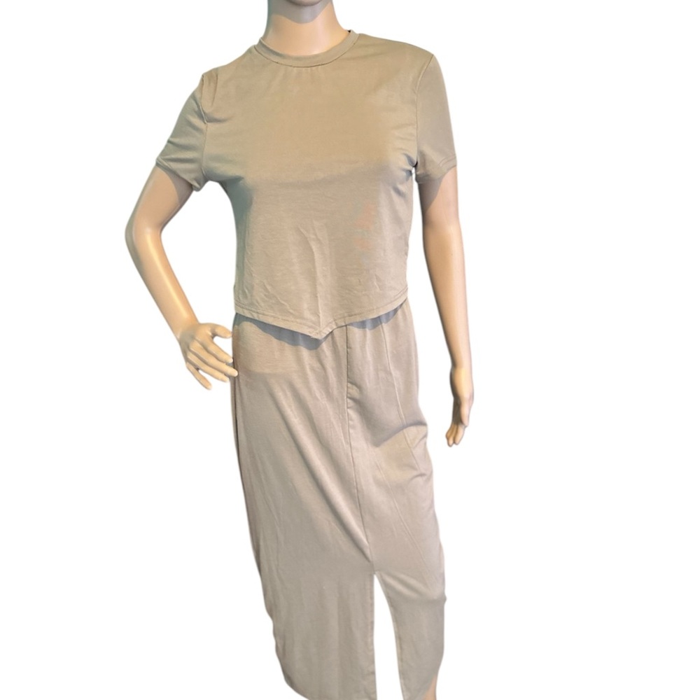Casual Tan Two-Piece Set